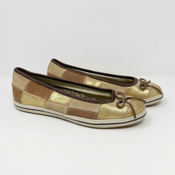 Sperry Largo Ballet Flats Patchwork Suede Sz 7M - Picture 1 of 10